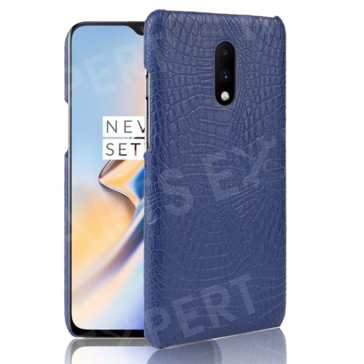 

Crocodile Skin PU Leather Coated PC Case for OnePlus 7 - Dark Blue, OnePlus 7