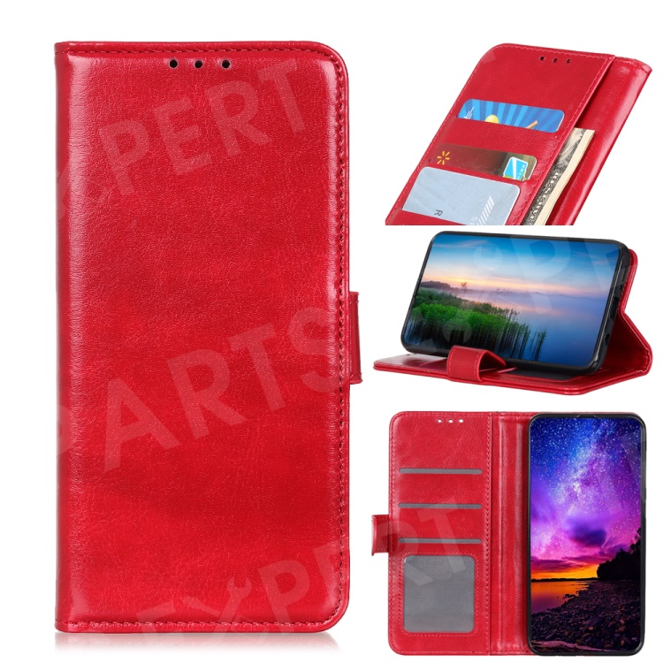 

Crazy Horse Leather Wallet Case for OnePlus 7 Pro - Red, OnePlus 7 Pro