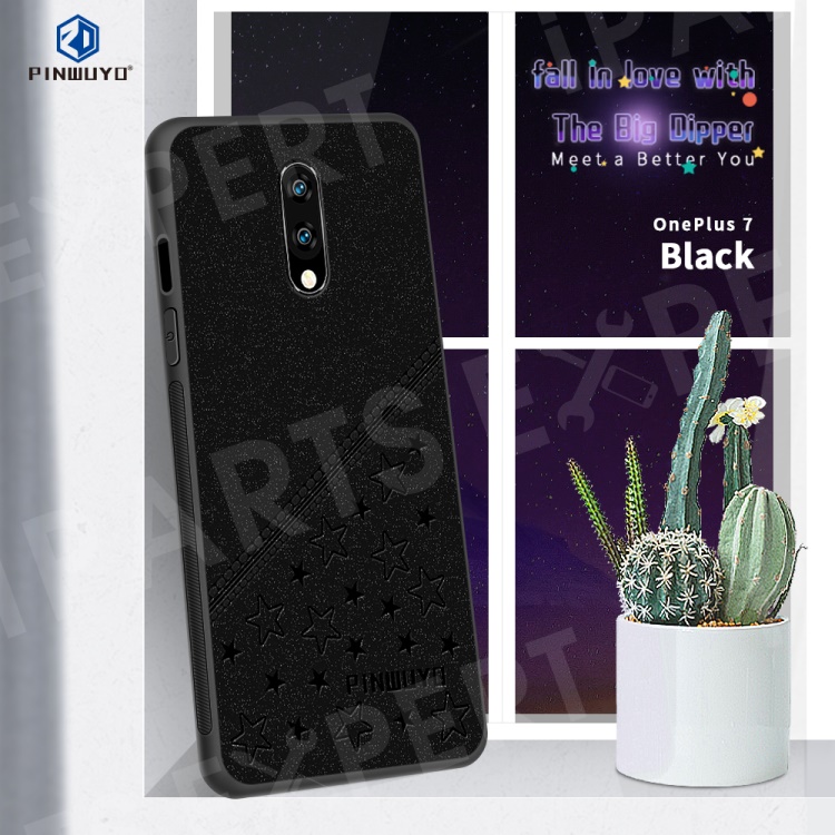 

PINWUYO Lucky Star Series Shock-proof PU Leather Coated PC + TPU Hybrid Phone Case for OnePlus 7 - Black, OnePlus 7