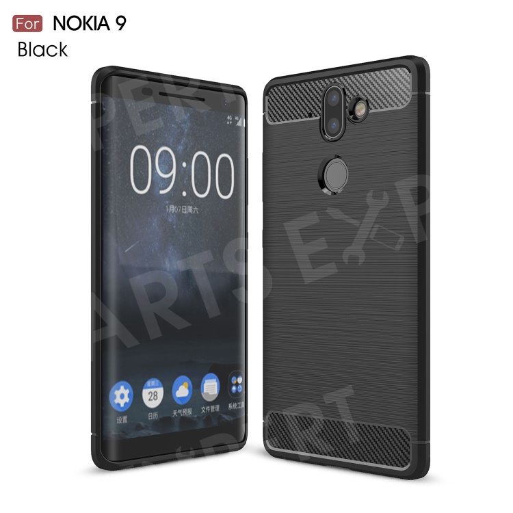 

Carbon Fiber Texture Brushed TPU Back Phone Case for Nokia 8 Sirocco - Black, Nokia 8 Sirocco