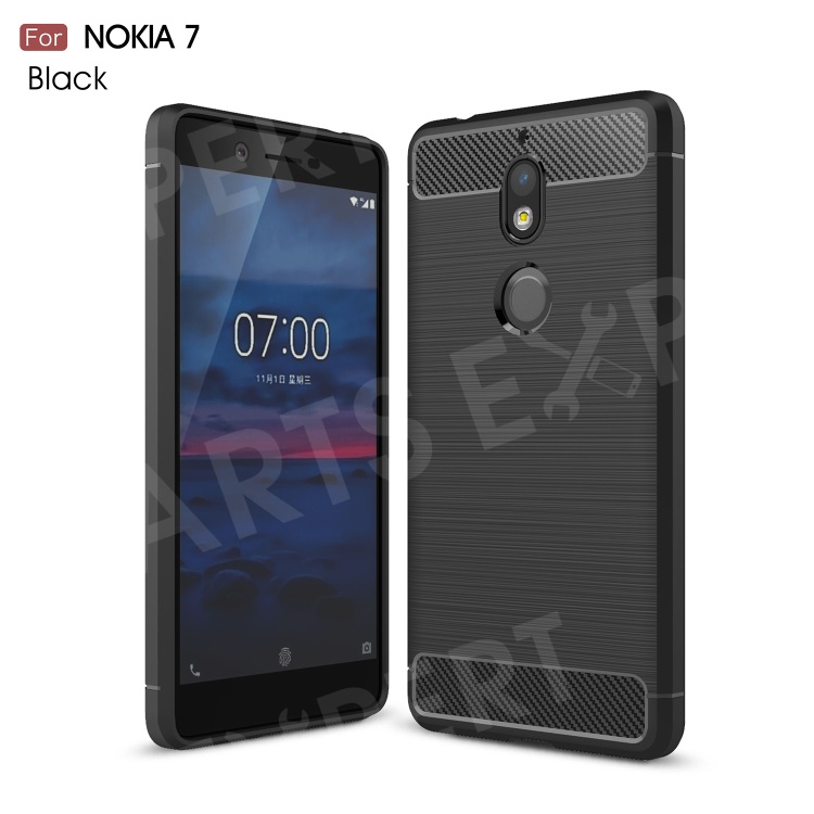 

Carbon Fibre Brushed TPU Case for Nokia 7 - Black, Nokia 7