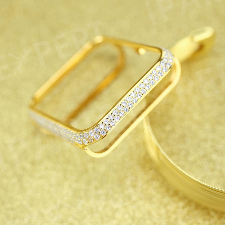 

Luxury Diamond Decor Watch Protective Shell for Apple Watch Series 3/2/1 38mm - Gold + Silver, Apple Watch Series 3 38mm