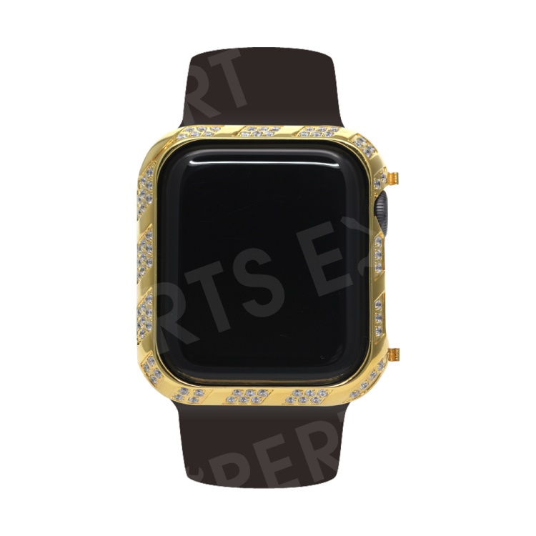 

Shiny Rhinestone Decorated Metal Protective Case for Apple Watch Series 4 44mm - Gold, Apple Watch Series 4 44mm