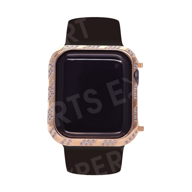 

Shiny Rhinestone Decorated Metal Protective Case for Apple Watch Series 4 44mm - Rose Gold, Apple Watch Series 4 44mm