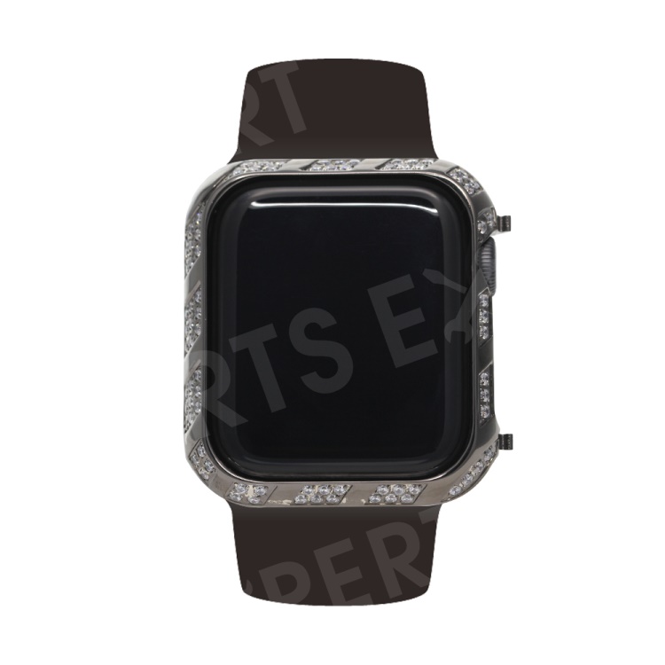 

Shiny Rhinestone Decorated Metal Protective Case for Apple Watch Series 4 44mm - Grey, Apple Watch Series 4 44mm
