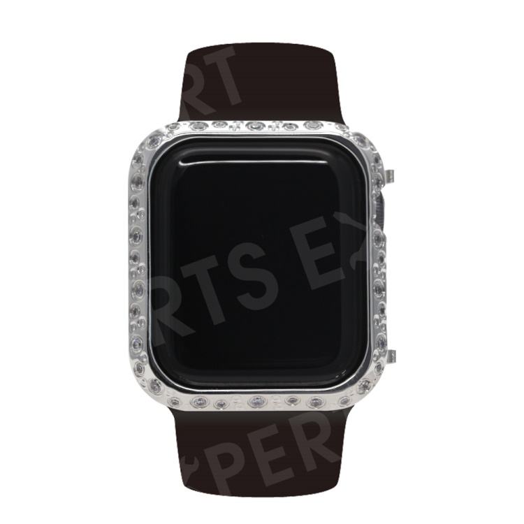 

Metal Rhinestone Decor Watch Protective Case for Apple Watch Series 4 44mm (Big&Small Circle) - Silver, Apple Watch Series 4 44mm