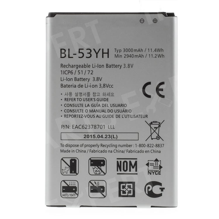 

OEM 3000mAh Li-ion Battery Replacement for LG G3 D850 D855 LS990, LG G3