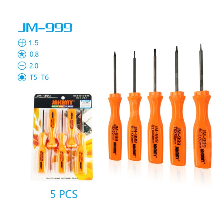 

JAKEMY JM-999 5Pcs/Set Torx Pentagon Philips Screwdriver Repair Tool Kit