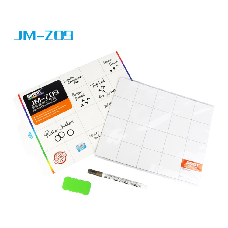 

JAKEMY JM-Z09 Writing Magnetic Parts Absorption Mat with Marker Pen, Size: 20 x 25cm