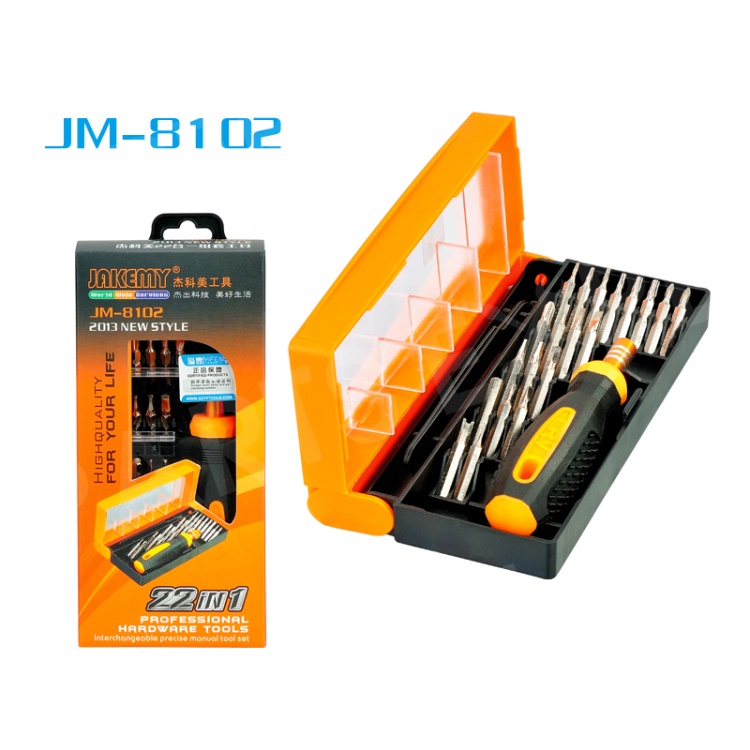 

JAKEMY 22-in-1 Repairing Screwdriver Tool Kit CR-V Steel Bits (JM-8102)