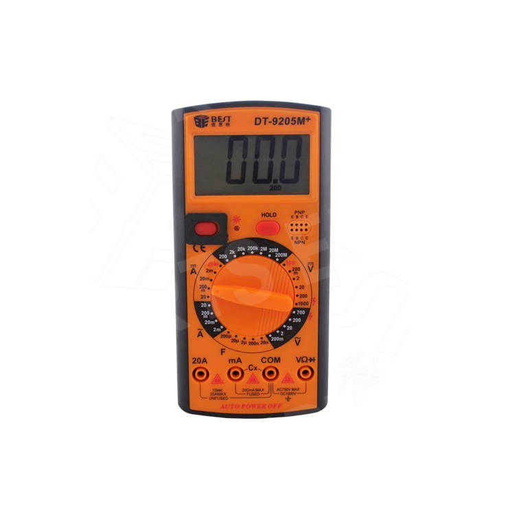 

BEST BST-9205M+ LCD Display Digital Multimeter Handheld AC/DC Tester Device - Orange + Black