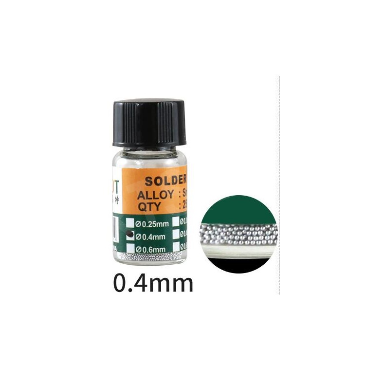 

1 Bottle Tin BGA Reballing Soldering Balls for BGA Rework Maintain Tools - Diameter: 0.4mm