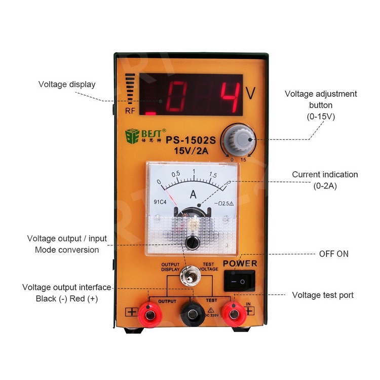 Wholesale cell phone BEST BST1502S 015V DC Power Supply for Mobile