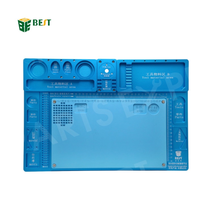 

BST-NO.M031 Heat Insulation Heat Gun Aluminum Alloy Pad Soldering Station Mat Maintenance Platform Pad