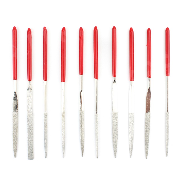 

10 in 1 Rubber Coated Handle Square Round Triangle Needle Files Set