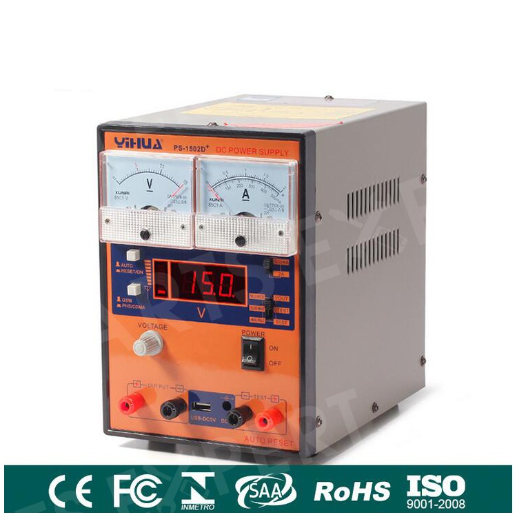 

YIHUA 15V 2A Portable DC Power Supply with LED Display for Repair Cellphone and Laptop - AC 220V / EU Plug