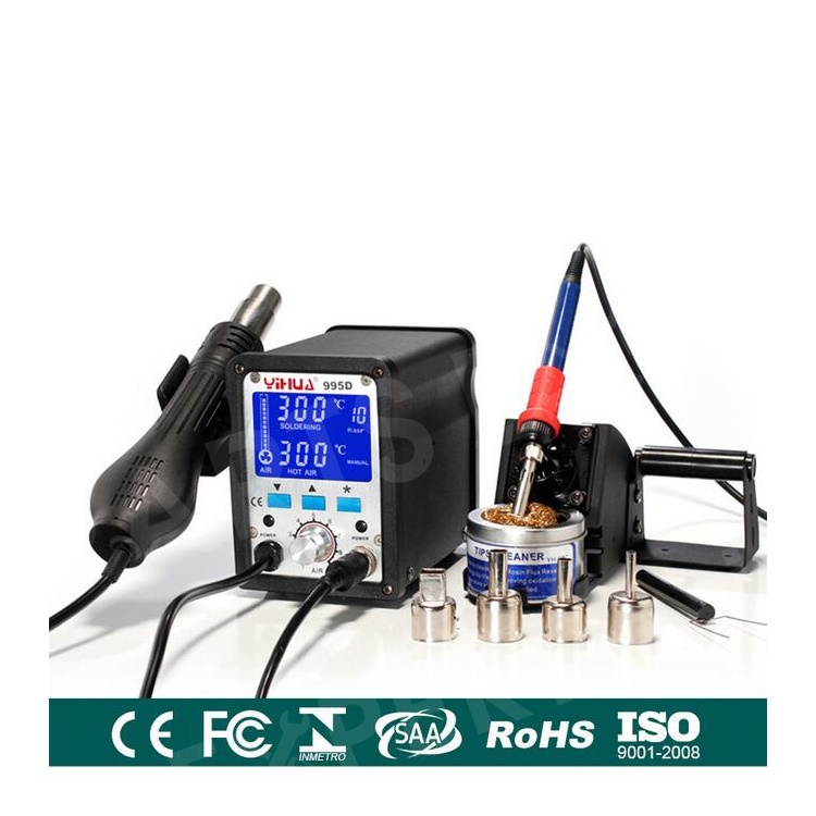 

YIHUA 2 in 1 LCD Soldering Station with Hot Air Gun Repair Welding Tool - 110V / US Plug