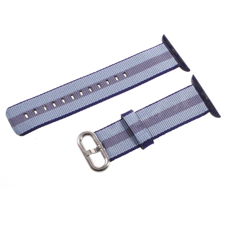 

For Apple Watch Series 5 / 4 44mm / Series 3 2 1 42mm Metal Buckle Nylon Watch Band - Baby Blue, Apple Watch Series 5 44mm