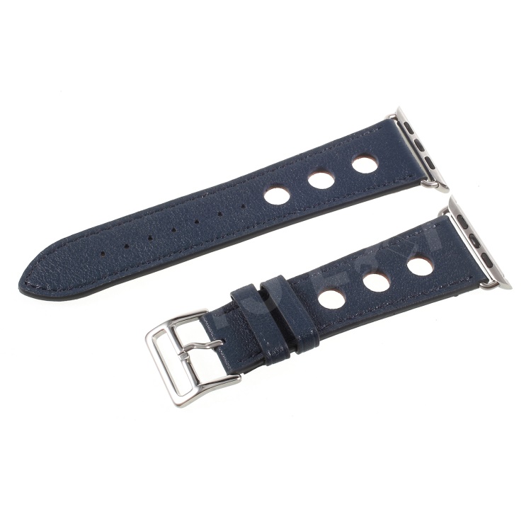 

Metal Buckle PU Leather Watch Strap for Apple Watch Series 5 4 44mm, Series 5 / 4 44mm / Series 3 2 1 42mm - Dark Blue, Apple Watch Series 5 44mm