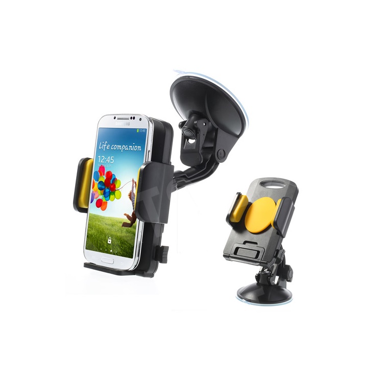 Yellow Universal 360 Degree Rotating Car Holder for 4.3-7.8 inch Smartphones Tablet, width: 58-125mm