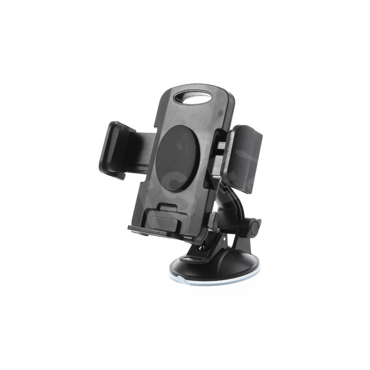 Black Universal 360 Rotation Car Holder Stand for 4.3-7.8 inch Smartphones Tablet, width: 58-125mm