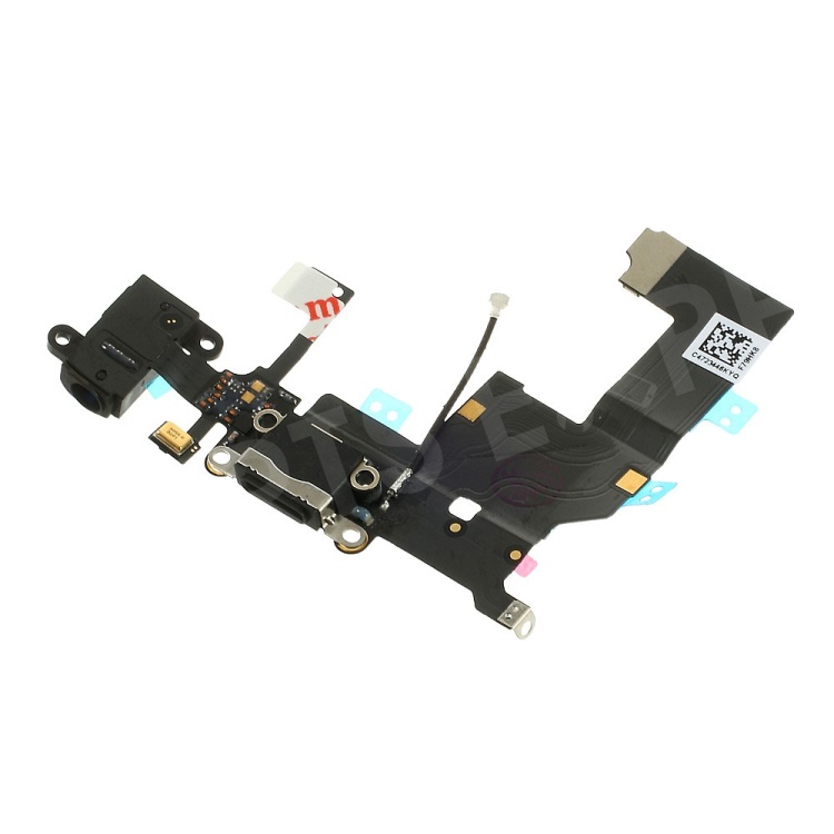 For iPhone 5 Charging Port Dock Connector Earphone Jack Flex Cable (OEM, not brand new) - Black