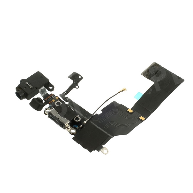 For iPhone 5c Charging Port Dock Connector Flex Cable w/ Earphone Jack (OEM, not brand new) - Black