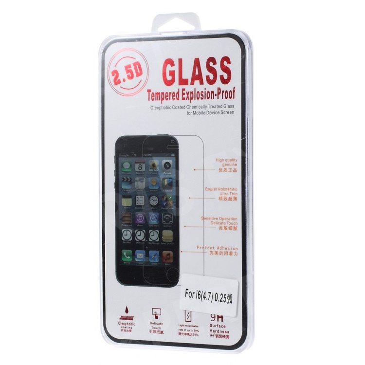 2.5D Glass Tempered Explosion-proof Screen Protector Film for iPhone 6 4.7 inch (Arc Edge)