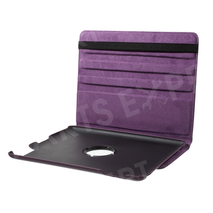 360 Degree Rotating New iPad 2 3 4 Leather Case Cover with Stand - Purple