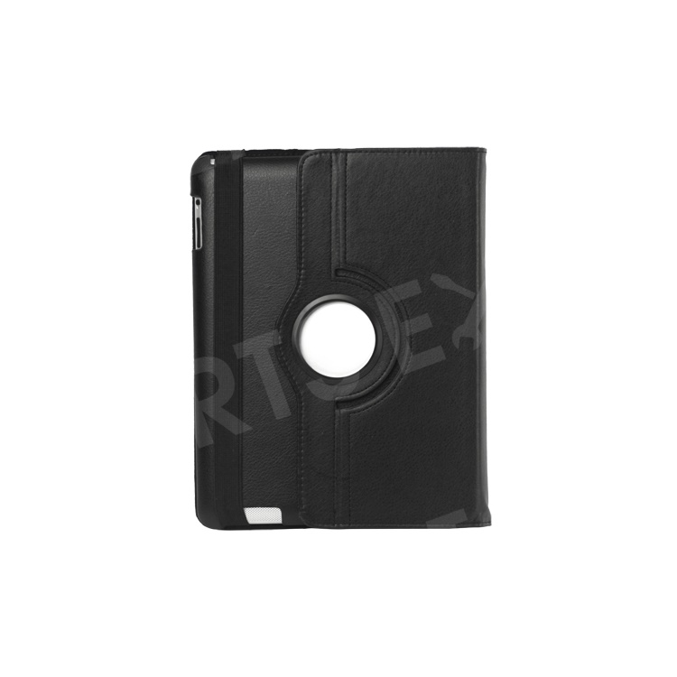 360 Degree Rotating New iPad 2 3 4 Leather Case Cover with Stand - Black