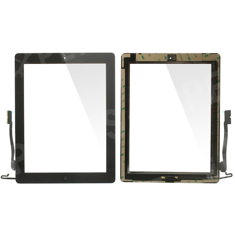 For iPad 4 Touch Screen Digitizer Assembly w/ Front Camera Holder + Home Button + Home Button Holder - Black