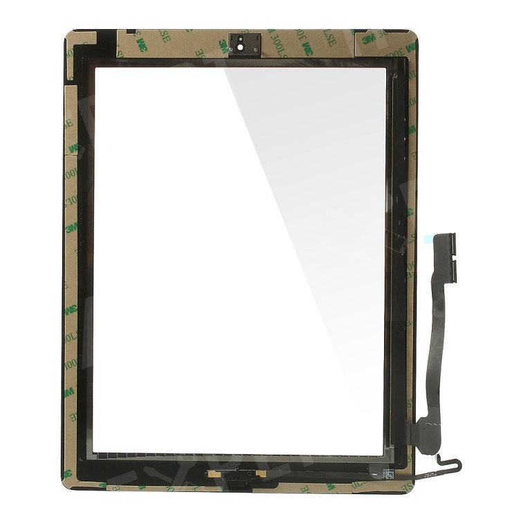 For iPad 4 Touch Screen Digitizer Assembly w/ Front Camera Holder + Home Button + Home Button Holder - Black