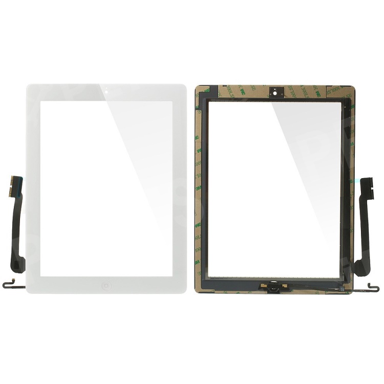 For iPad 4 Touch Screen Digitizer Assembly w/ Front Camera Holder + Home Button + Home Button Holder - White