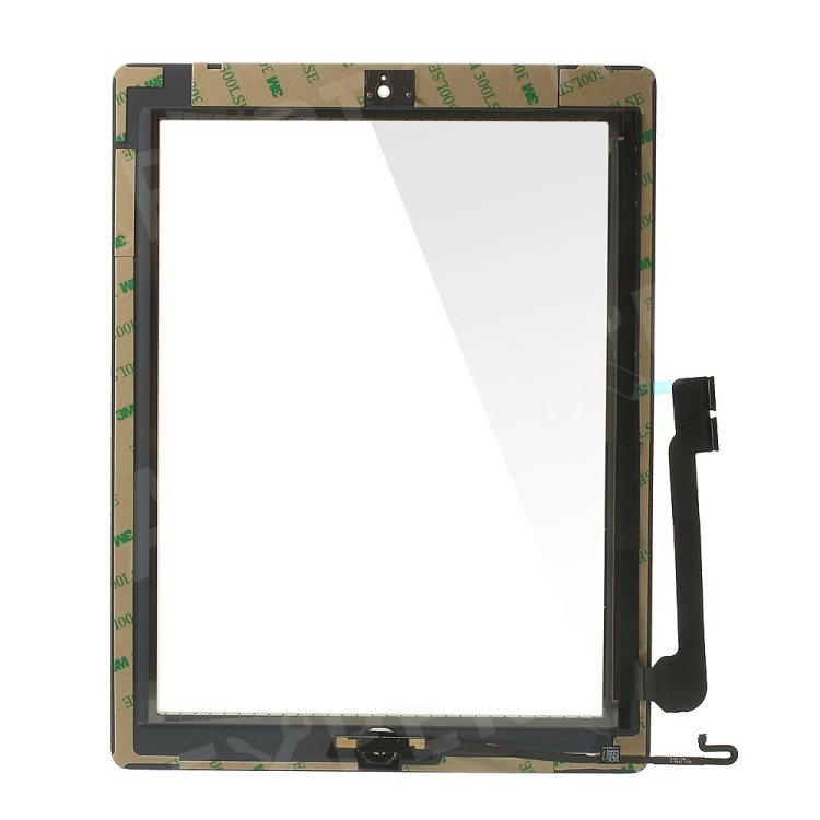 For iPad 4 Touch Screen Digitizer Assembly w/ Front Camera Holder + Home Button + Home Button Holder - White