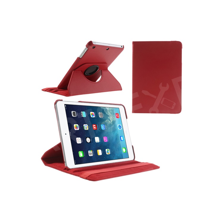 360 Rotary Stand for iPad Mini / iPad Mini 2 Smart Lychee Leather Cover - Red