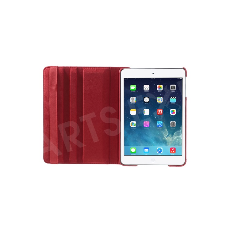 360 Rotary Stand for iPad Mini / iPad Mini 2 Smart Lychee Leather Cover - Red