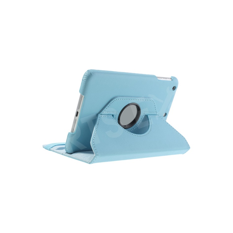 360 Rotary for iPad Mini / iPad Mini 2 Smart Lychee Leather Cover w/ Stand - Blue