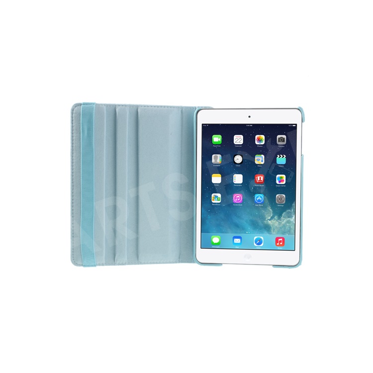 360 Rotary for iPad Mini / iPad Mini 2 Smart Lychee Leather Cover w/ Stand - Blue