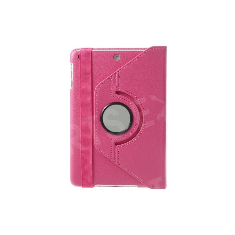 For iPad Mini / iPad Mini 2 360 Rotary Stand Lychee Smart Leather Shield Cover - Rose