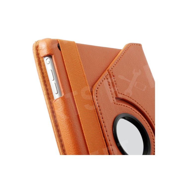 360 Rotating Stand Lychee Leather Skin Smart Case for iPad Mini / iPad Mini 2 - Orange