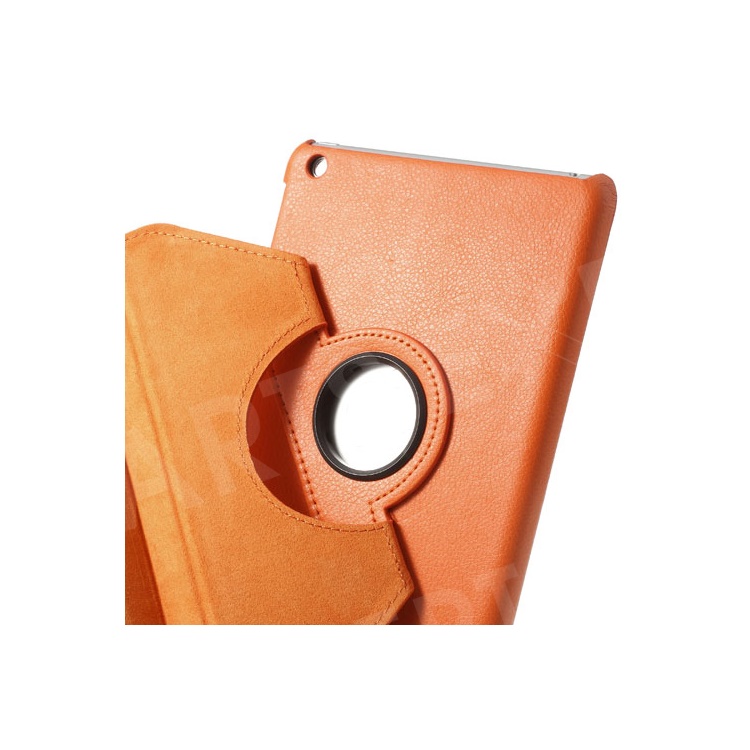 360 Rotating Stand Lychee Leather Skin Smart Case for iPad Mini / iPad Mini 2 - Orange