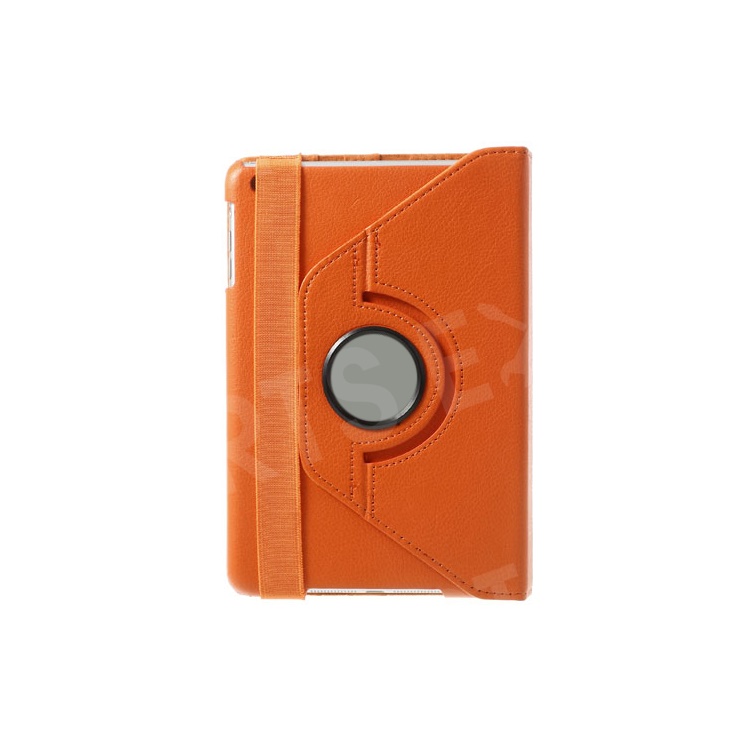 360 Rotating Stand Lychee Leather Skin Smart Case for iPad Mini / iPad Mini 2 - Orange