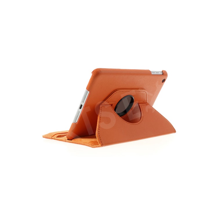 360 Rotating Stand Lychee Leather Skin Smart Case for iPad Mini / iPad Mini 2 - Orange