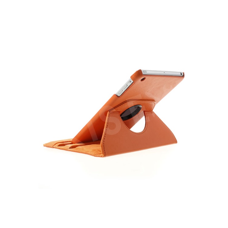 360 Rotating Stand Lychee Leather Skin Smart Case for iPad Mini / iPad Mini 2 - Orange