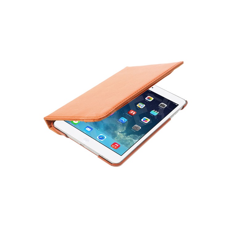 360 Rotating Stand Lychee Leather Skin Smart Case for iPad Mini / iPad Mini 2 - Orange