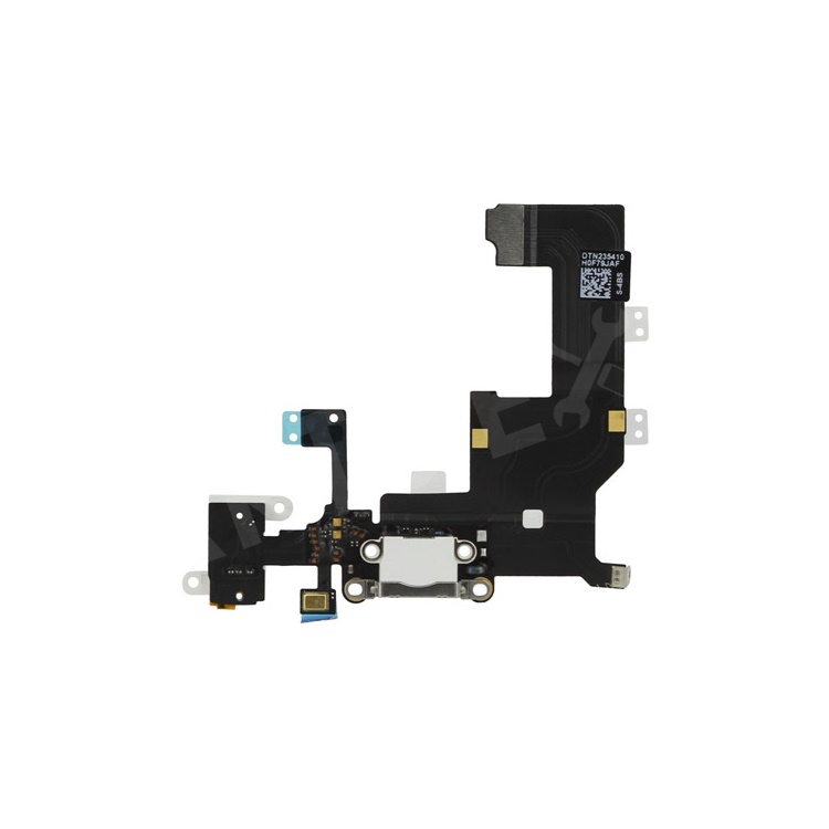 Dock Connector Charging Port and Headphone Jack Flex Cable for iPhone 5 - White