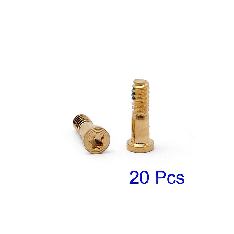 

20PCS 5-Point Star Pentalobe Screws for iPhone 5 Bottom Dock Connector - Gold Color (OEM), iPhone 5