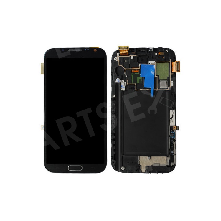 

Grey LCD Assembly with Touch Screen + Middle Frame for Samsung Galaxy Note II 2 N7105 LTE, Galaxy Note II N7100