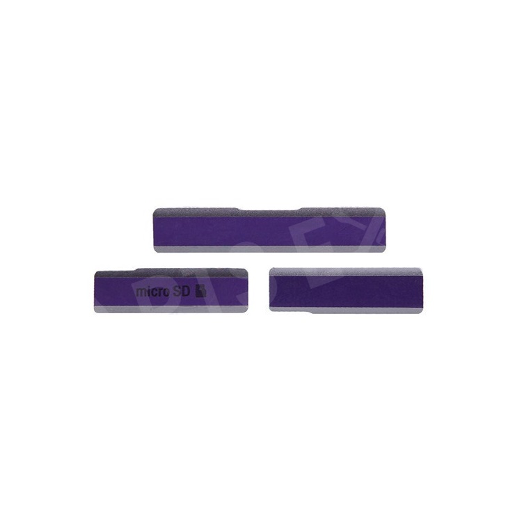 

OEM for Sony Xperia Z1 L39h C6903 Honami MicroSD Card Cap + SIM Card Cap + Charging Port Cover - Purple, Other Sony Models